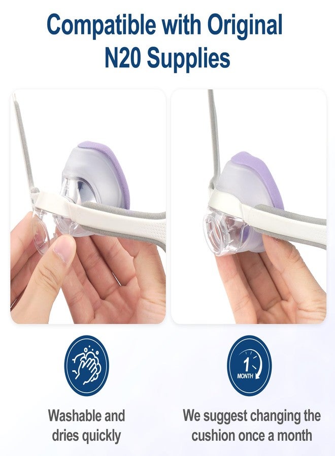 MEDICOLOR Nasal Cushions for AirFit N20, Ultra-Soft N20 Nasal Cushion with Fabric Layer, Enhanced Comfort & Easy to Clean CPAP Supplies, 2PCS, Medium - Image 4